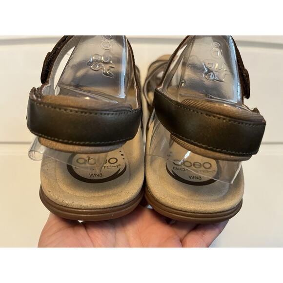 Abeo Women's Brynn Sandals Brown Leather Animal Print Size 8N Orthotic Comfort - Picture 6 of 10